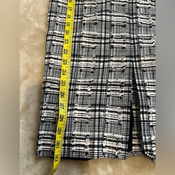Escada Black and White Checkered Midi Dress size 34 - Picture 9 of 15